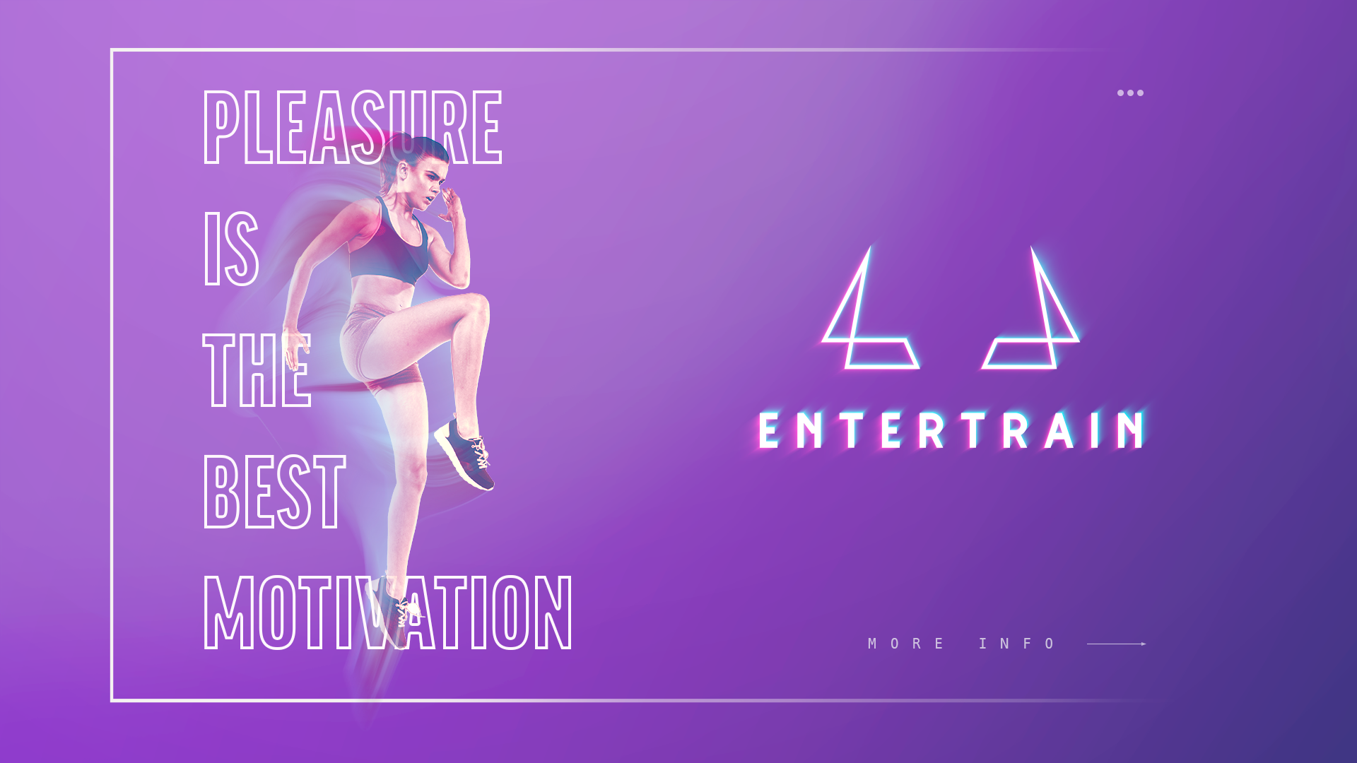 Une affiche d'une femme pratiquant du fitness avec un slogan motivant et un logo Entertrain.